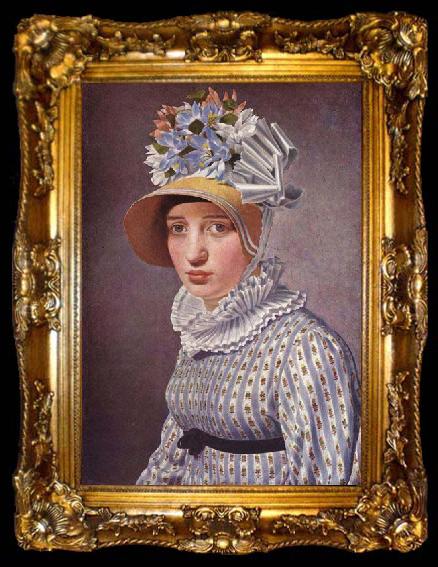 framed  Christoffer Wilhelm Eckersberg Portrait of Thorvaldsen Italian mistress, Anna Maria Magnani, ta009-2